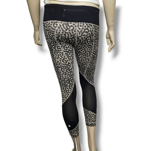 Lululemon Pace Rival Crop Full On Luxtreme Leggings Womens 4 Ace Spot Grain Blac - Picture 5 of 11